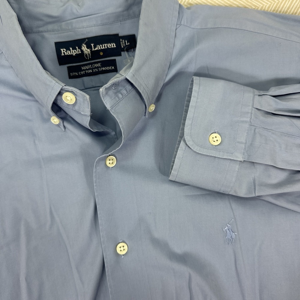 Polo Ralph‎ Lauren Marlowe Shirt Mens Large Blue Long Sleeve Button Down